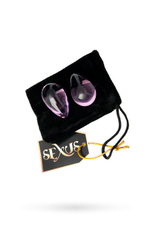 Стеклянные вагинальные шарики в форме капельки Sexus Glass (Цвет: розовый)