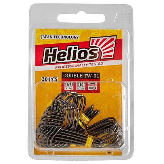 Крючок двойной TW-01 №3/0 цвет BC (20шт) Helios (HS-TW-01-3/0)