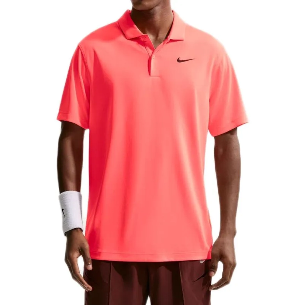 Мужское теннисное поло Nike Court Dri-Fit Solid - hot lava/black