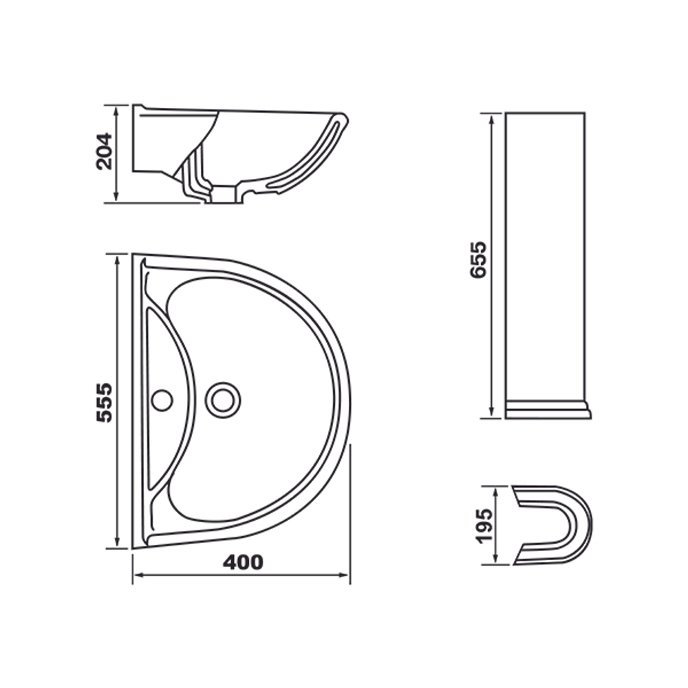 Умывальник-тюльпан "Престиж-55" белый  (Ст.Оскол)
