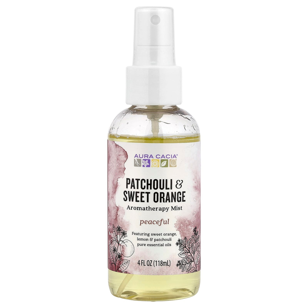 Aura Cacia, ароматерапевтический спрей, пачули и сладкий апельсин, 118 мл (4 жидк. унции)