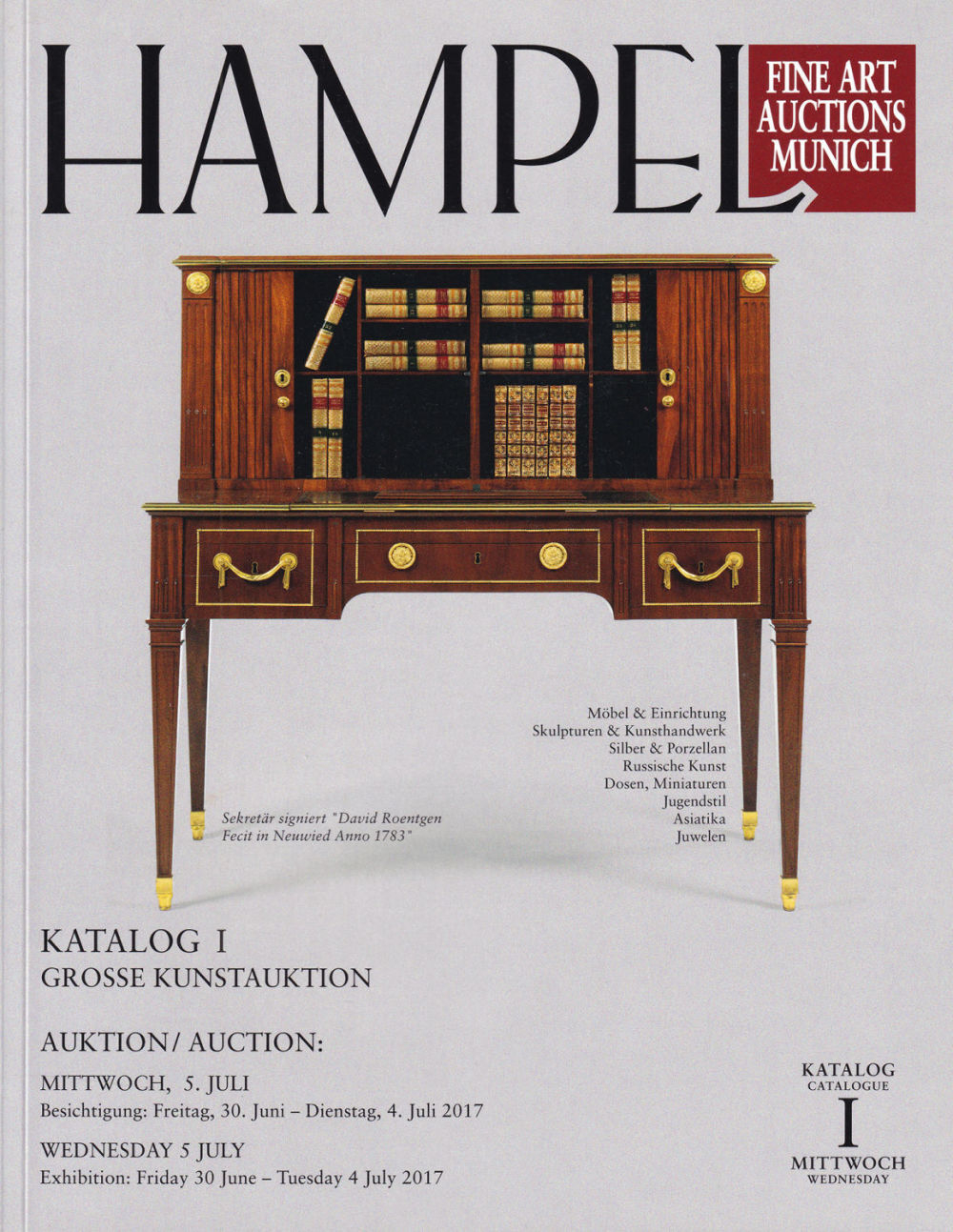 Каталог аукциона Hampel, Мюнхен, Каталог I: Большой аукцион искусства от 30 июня 2017 года