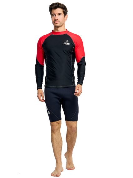 Футболка рашгард лонгслив Sargan Агидель UPF 50+ мужская черно-красная