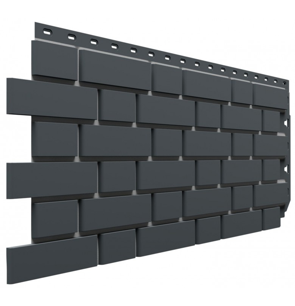 Фасадные панели (Цокольный Сайдинг) Деке Флемиш STANDARD Темно-Серый