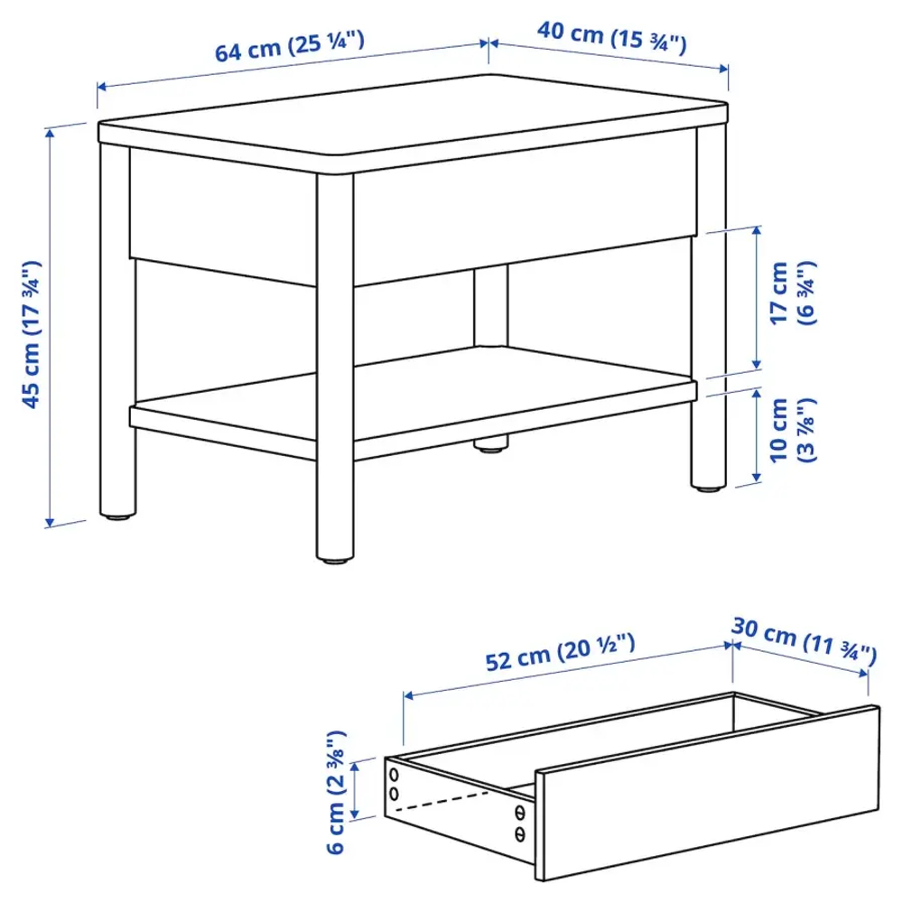 Стол - IKEA TONSTAD/ТОНСТАД ИКЕА, 64х40 см, светло-коричневый