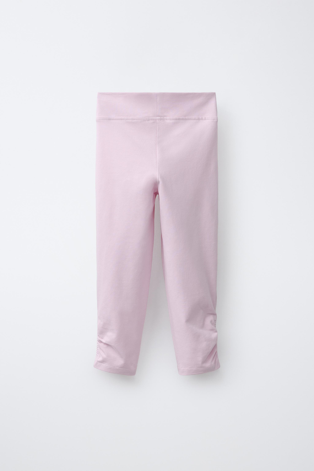 ZARA ЛЕГИНСЫ КАПРИ СО СБОРКОЙ, РОЗОВЫЙ