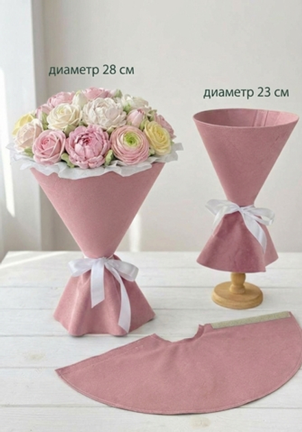 Платье для цветов, ткань: бархат, цвет РОЗОВЫЙ, Форма: круглая