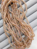 Бусины стеклянные рондель 3мм, шампань с переливом