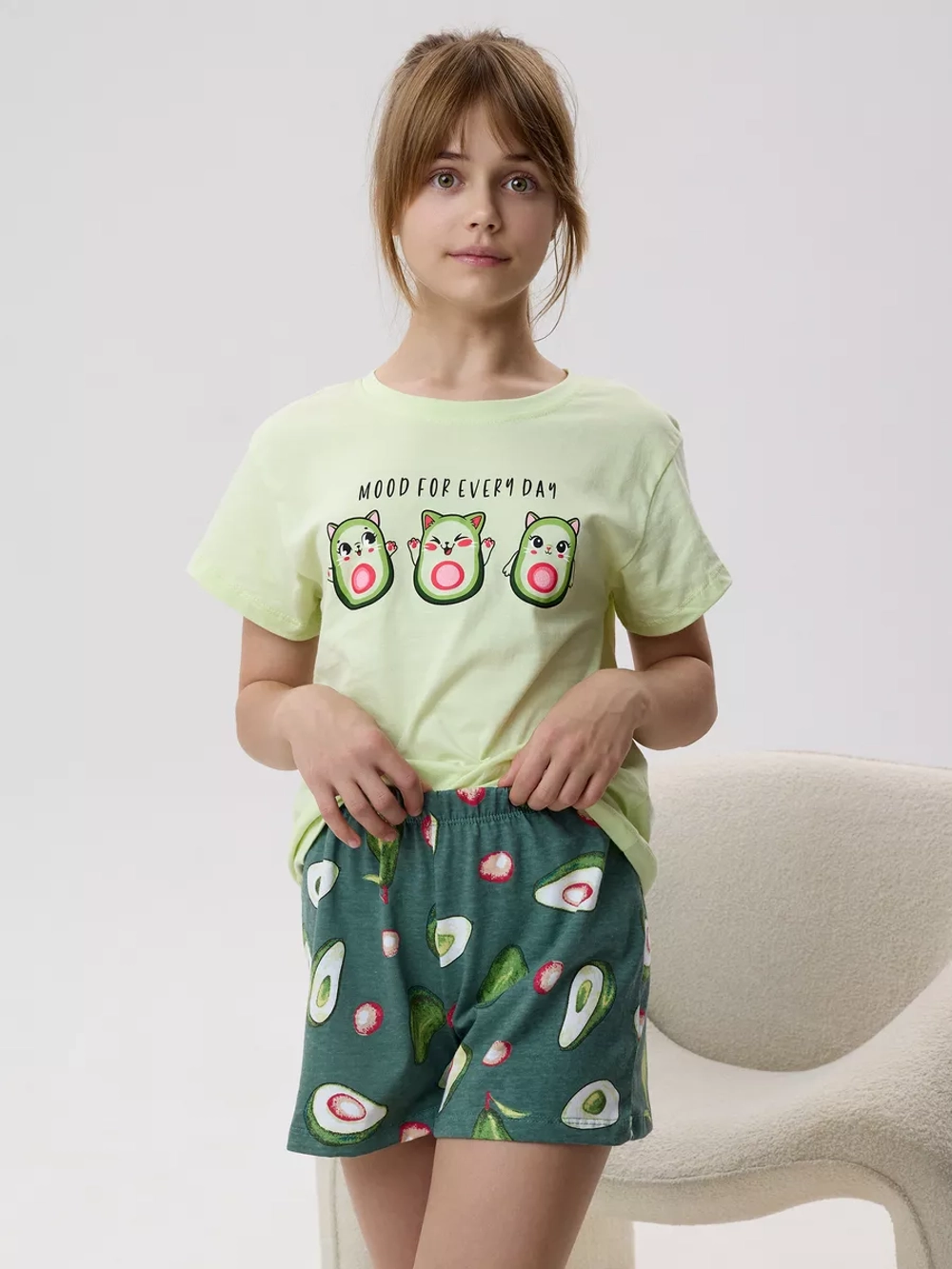 Пижама домашняя с шортами хлопок