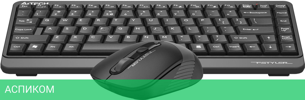 Набор периферии A4Tech Fstyler FGS1110Q черный/серый
