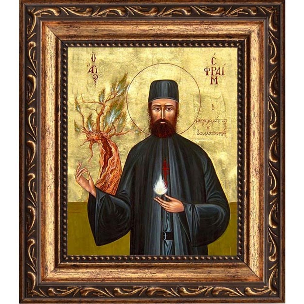 Ефрем Новый (Новоявленный), Новомакрийский, Неамакринский преподобномученик. Икона на холсте.