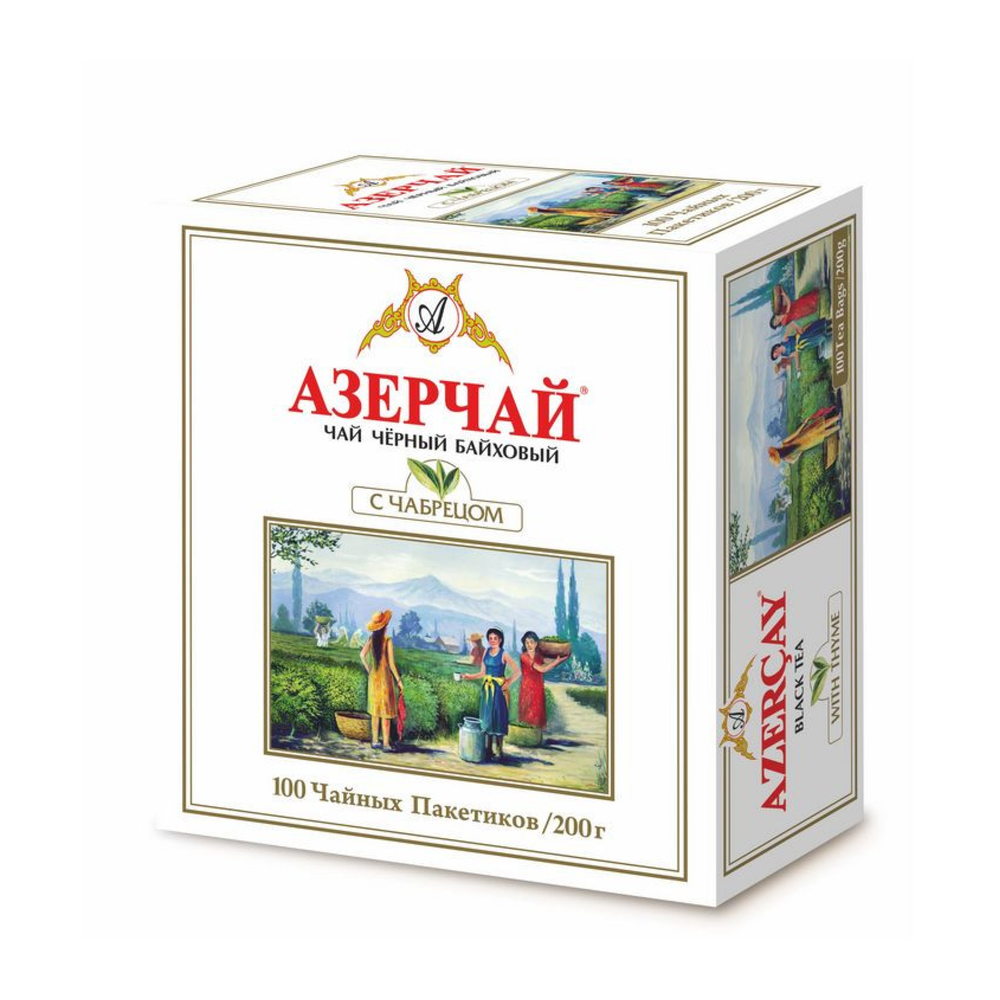 Чай черный с чабрецом в пакетиках Азерчай, 100 пак