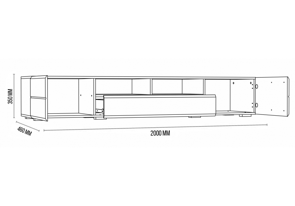 ТВ-тумба Woodville Иоги 2.0 белый, белый глянец