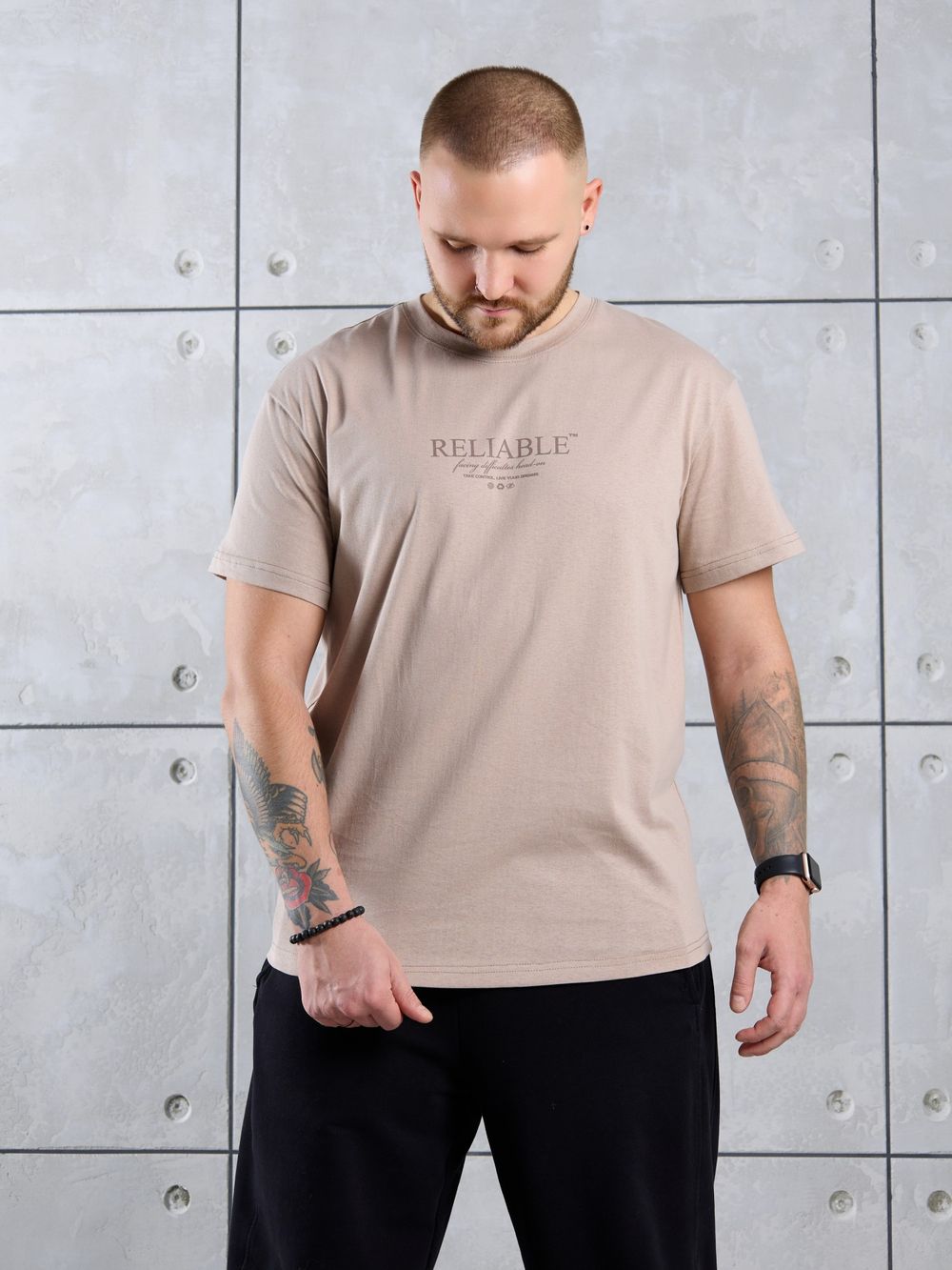 Фуфайка (футболка) мужская Джек-2 Виотекс БЕЖЕВЫЙ