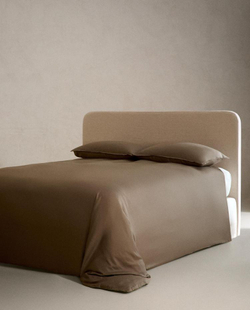 ZARA HOME САТИНОЙ ПОДОДЕЯЛЬНИК (300 НИТЕЙ), КОРИЧНЕВЫЙ