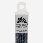 Японский бисер TOHO Bugle (стеклярус) 3mm (№82), металлизированный, непрозрачный глянцевый