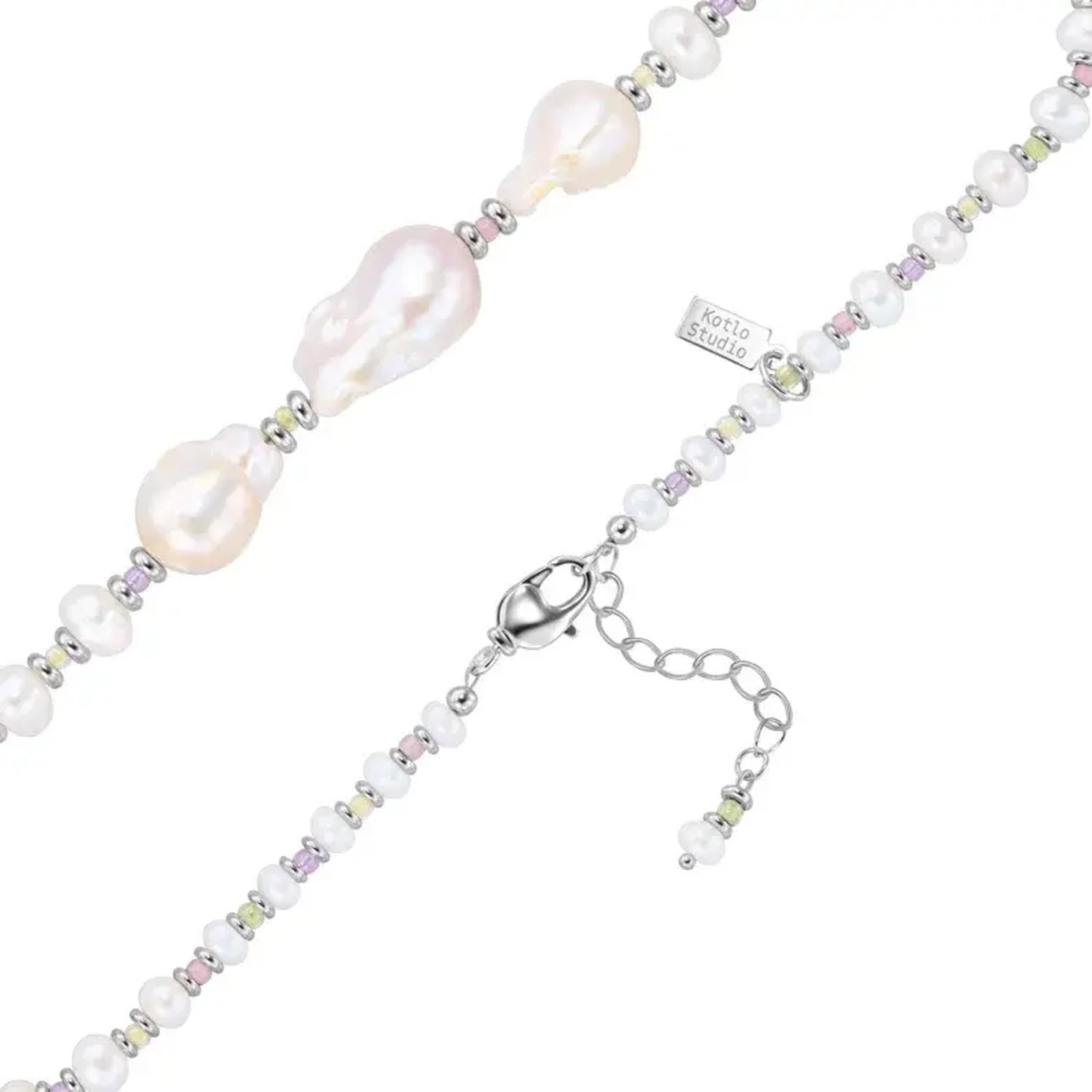 Колье Pearl Hug Silver Necklace