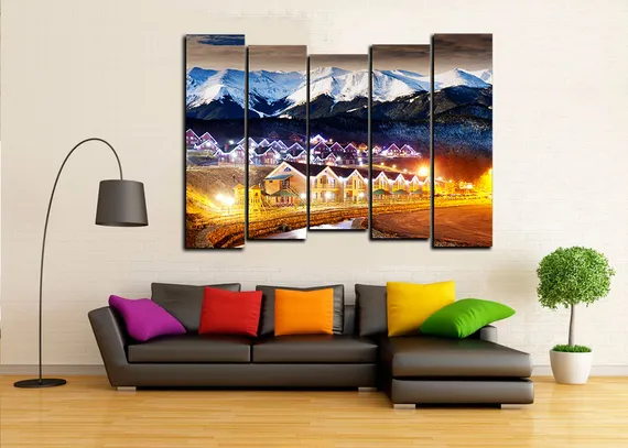 Модульная картина "Вечер в горах"