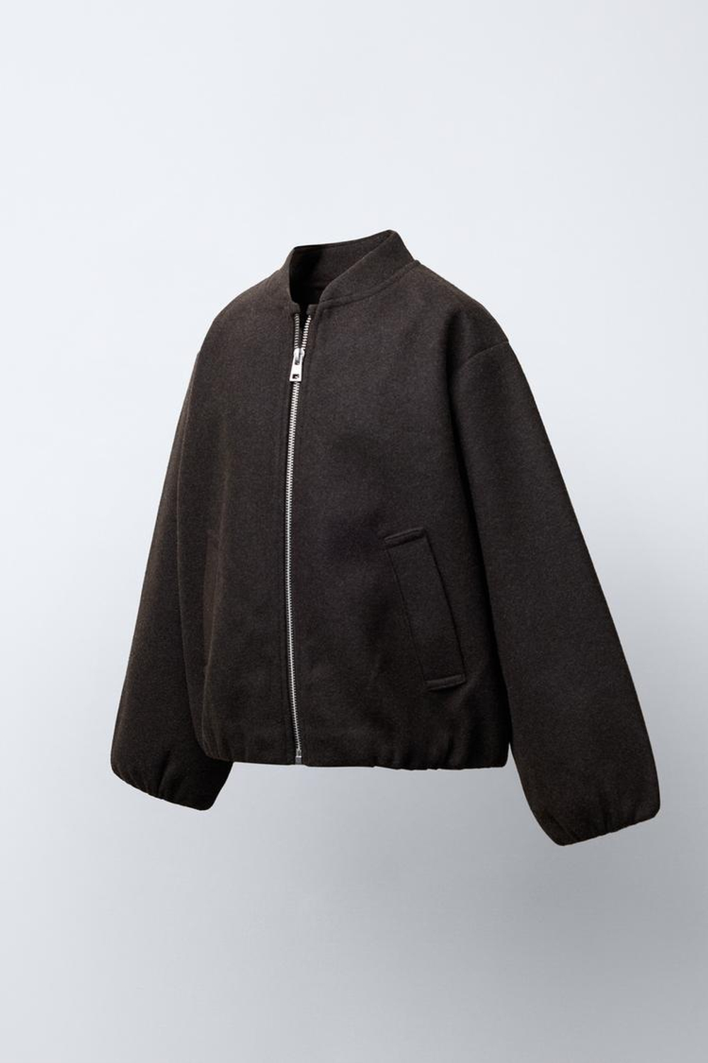 ZARA МЯГКАЯ КУРТКА-БОМБЕР, КОРИЧНЕВЫЙ