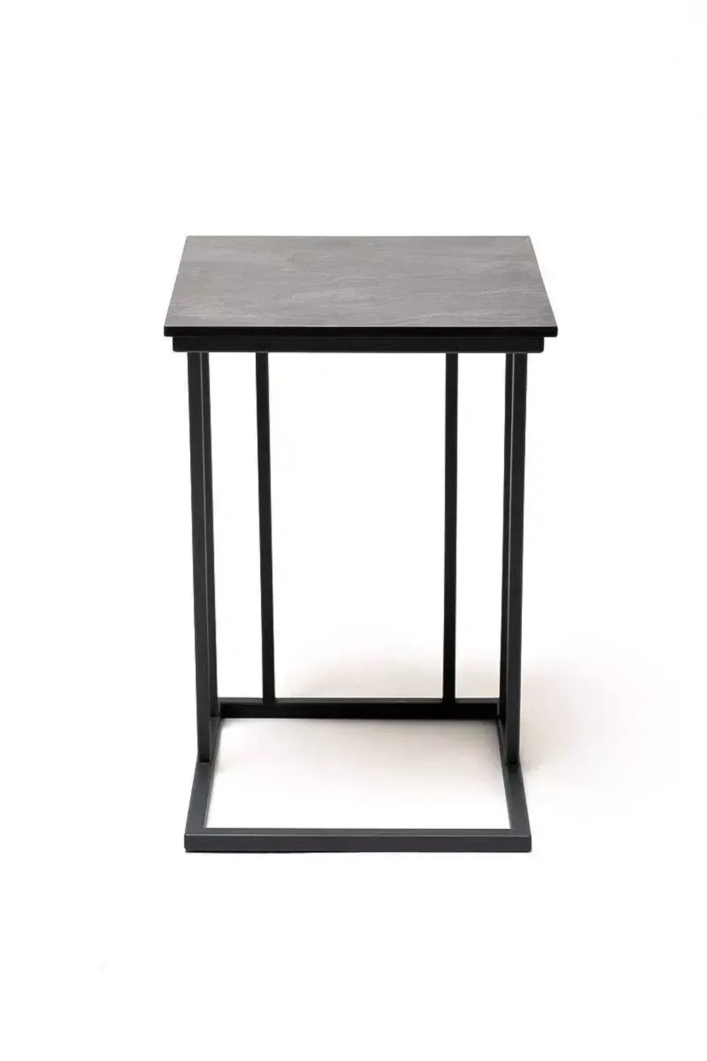 "Тулон" интерьерный стол из HPL квадратный 40х40, H60, цвет "серый гранит"