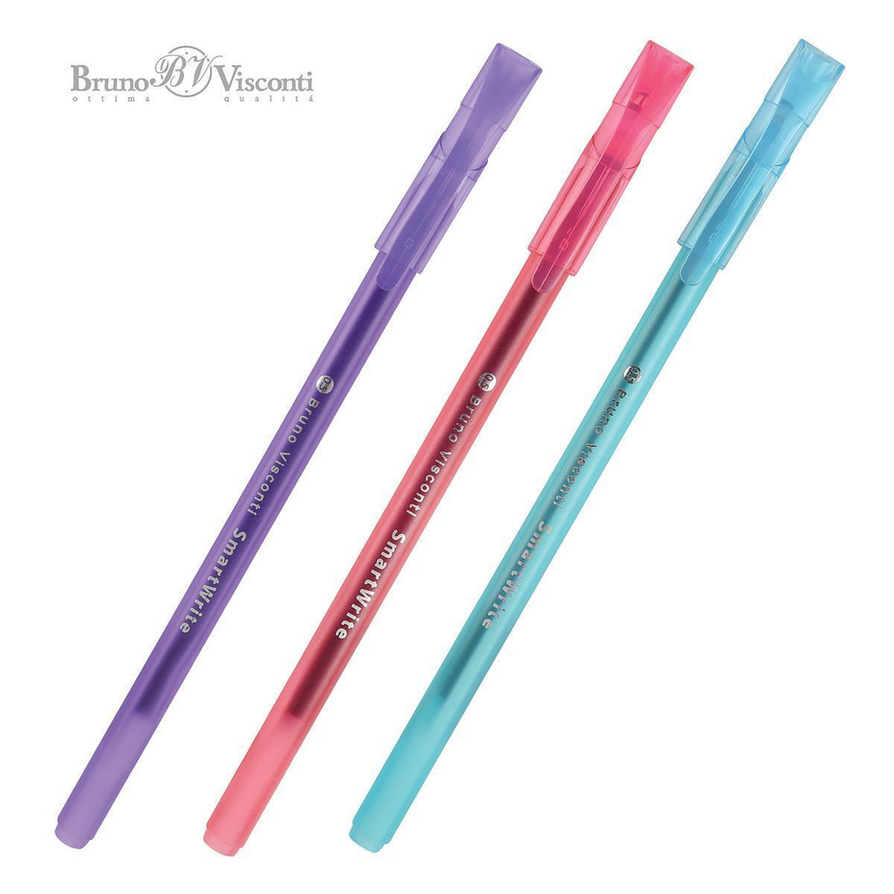 Ручка "SmartWrite Creative" шариковая 0.5 мм, синяя (3 цвета) (Bruno Visconti)