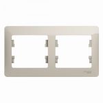Schneider Electric Glossa Молочный Рамка 2-местная горизонтальная IP20 скрытая установка GSL000902