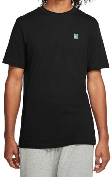 Мужская теннисная футболка Nike Court Heritage Tee - black/washed teal