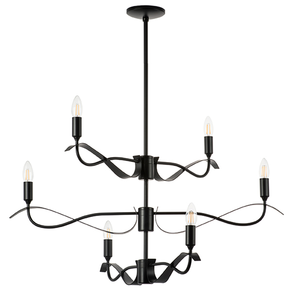 733267 Люстра RAGNO 6х40W E14 ЧЕРНЫЙ МАТОВЫЙ