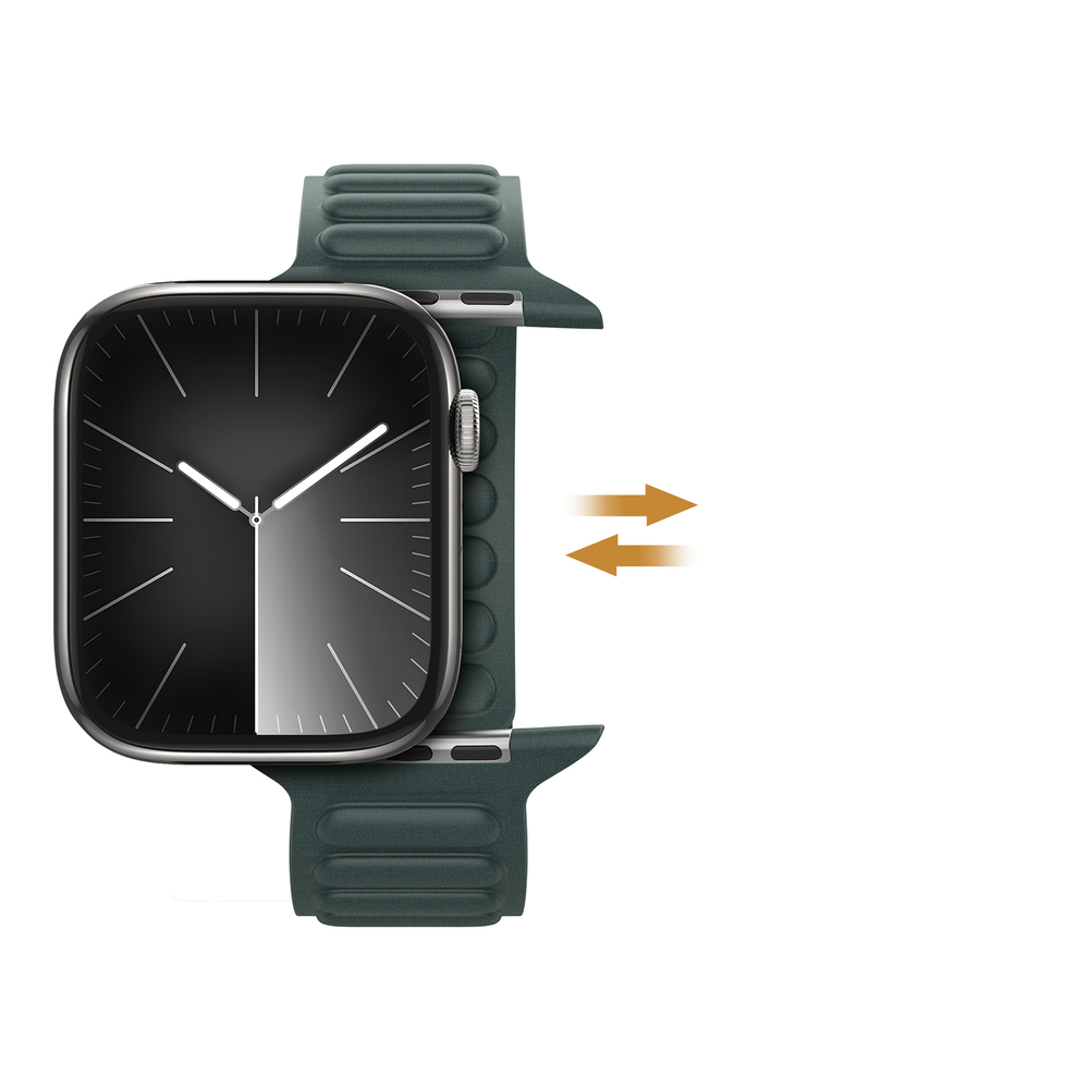 Магнитный ремешок зеленого цвета (Evergreen) от Dux Ducis для смарт часов Apple Watch 38, 40, 41, 42мм, серия Strap (BL Series)
