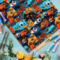 Ткань Барби мультяшные собаки