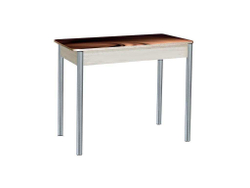 Нью йорк фотопечать стол обеденный раздвижной со стеклянной поверхностью / шоколад/дуб молочный/металлик 900*600 (1200)