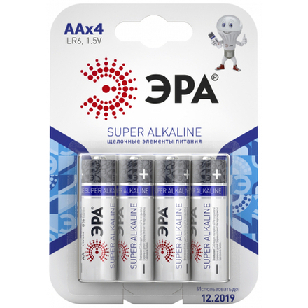 Батарейки ЭРА LR6-4BL SUPER Alkaline