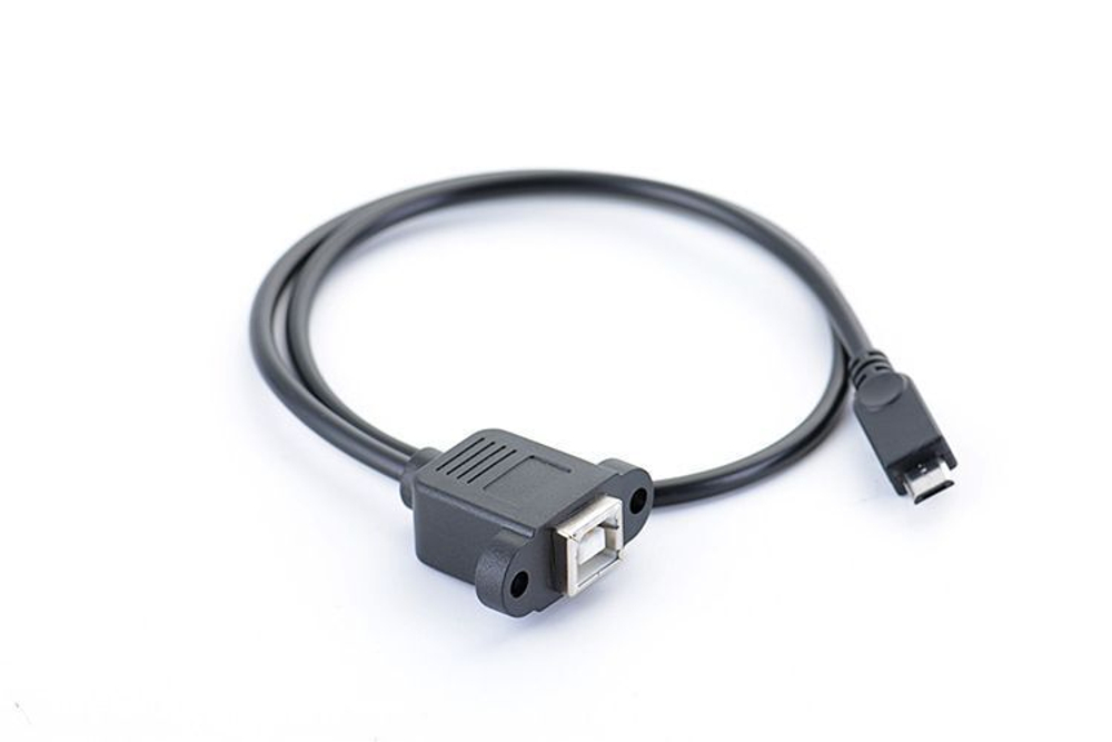 1-портовый встраиваемый удлинитель USB type B 2.0 (f) - micro USB (m) прямоугольный 30sm на болтах