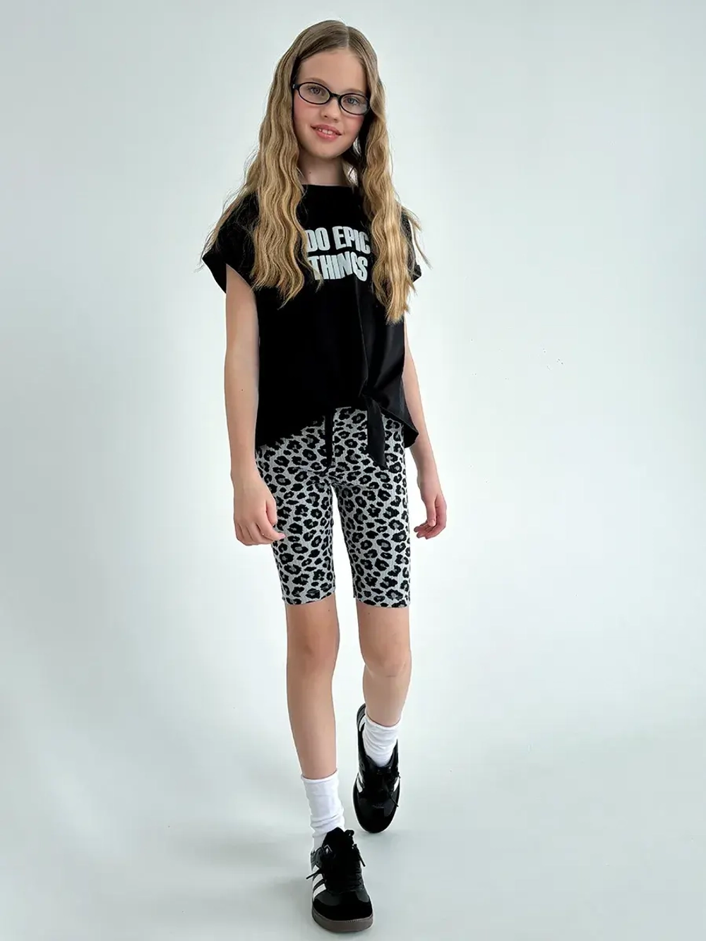 Леопардовый костюм для девочки на лето