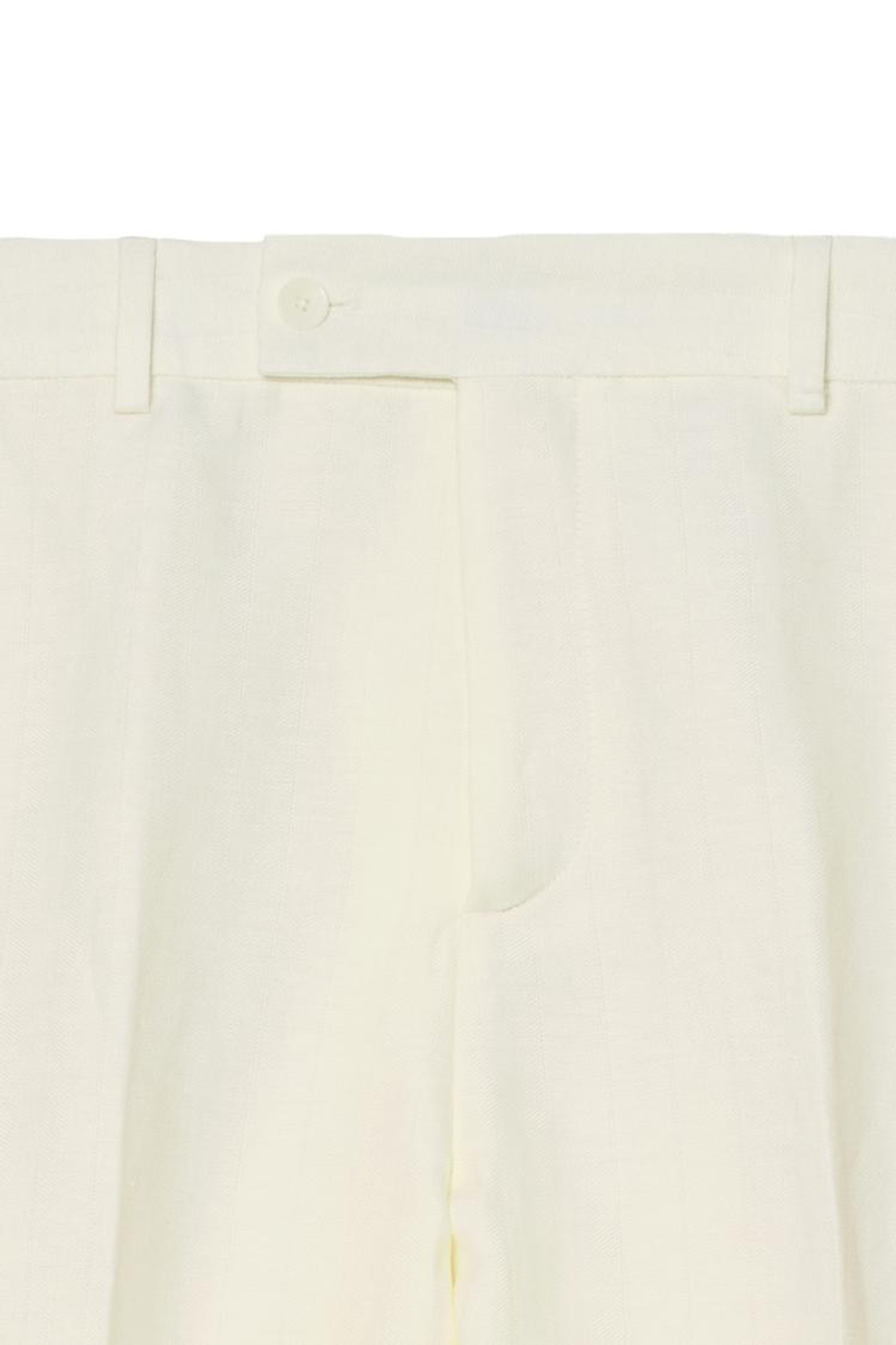 ZARA X BENITO ANTONIO КОСТЮМНЫЕ БРЮКИ СВОБОДНОГО КРОЯ ИЗ ЛЬНА И ШЕРСТИ В ЕЛОЧКУ, ЭКРЮ