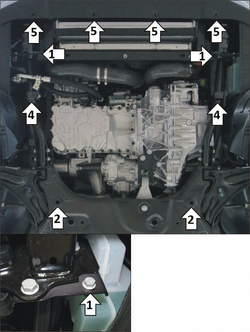 Защита стальная 2 мм; Д;КПП; Exeed TXL; VX; с 2021 г MOTODOR.79005