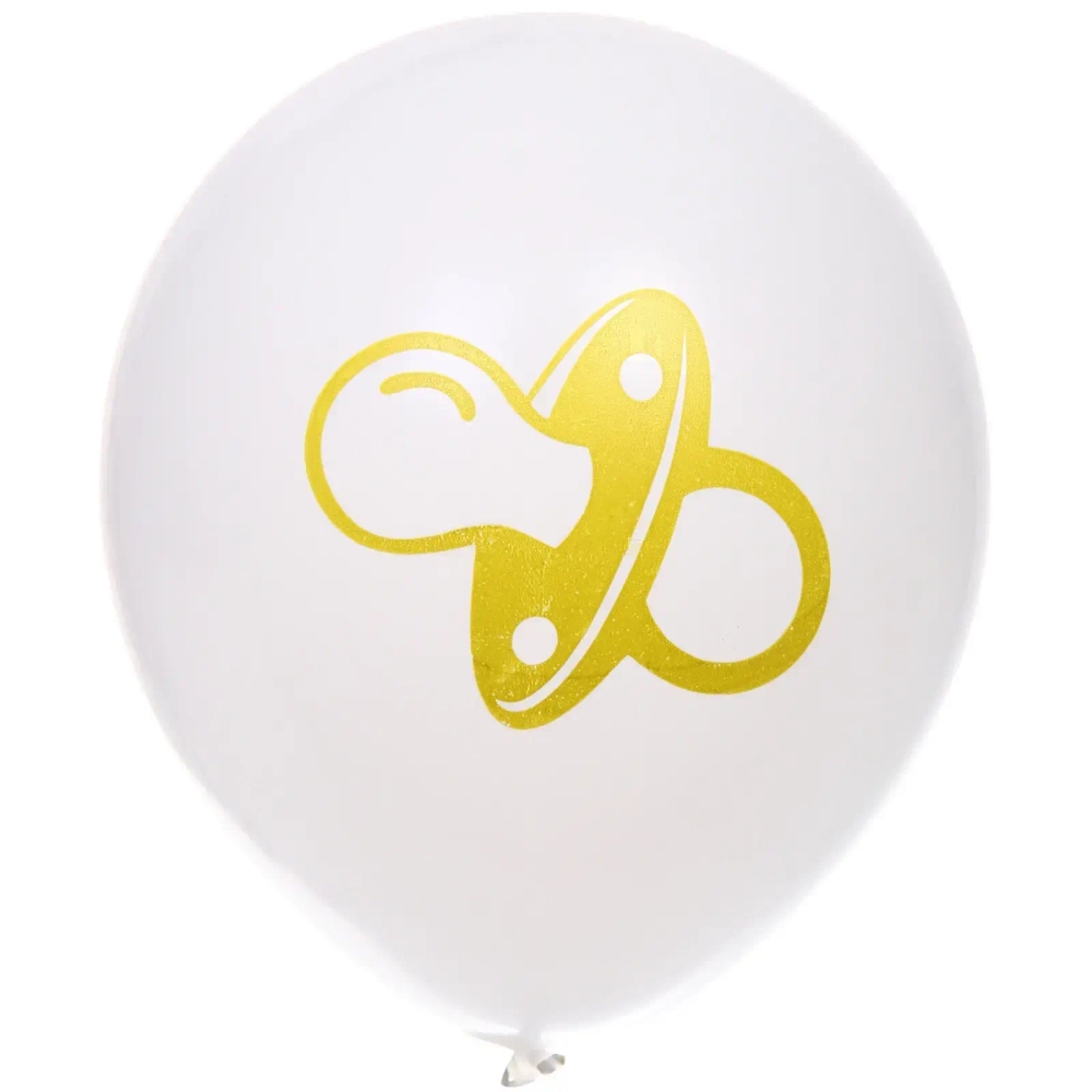 Воздушные шары 5 шт, 10»/25см «Здравствуй, Солнышко», Белый/золото