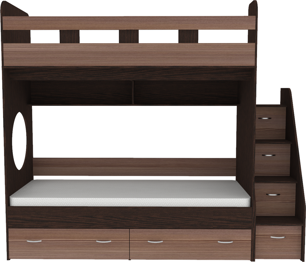 Двухъярусная кровать КарИВи Юниор 1 80х190 Венге Бодего Темный