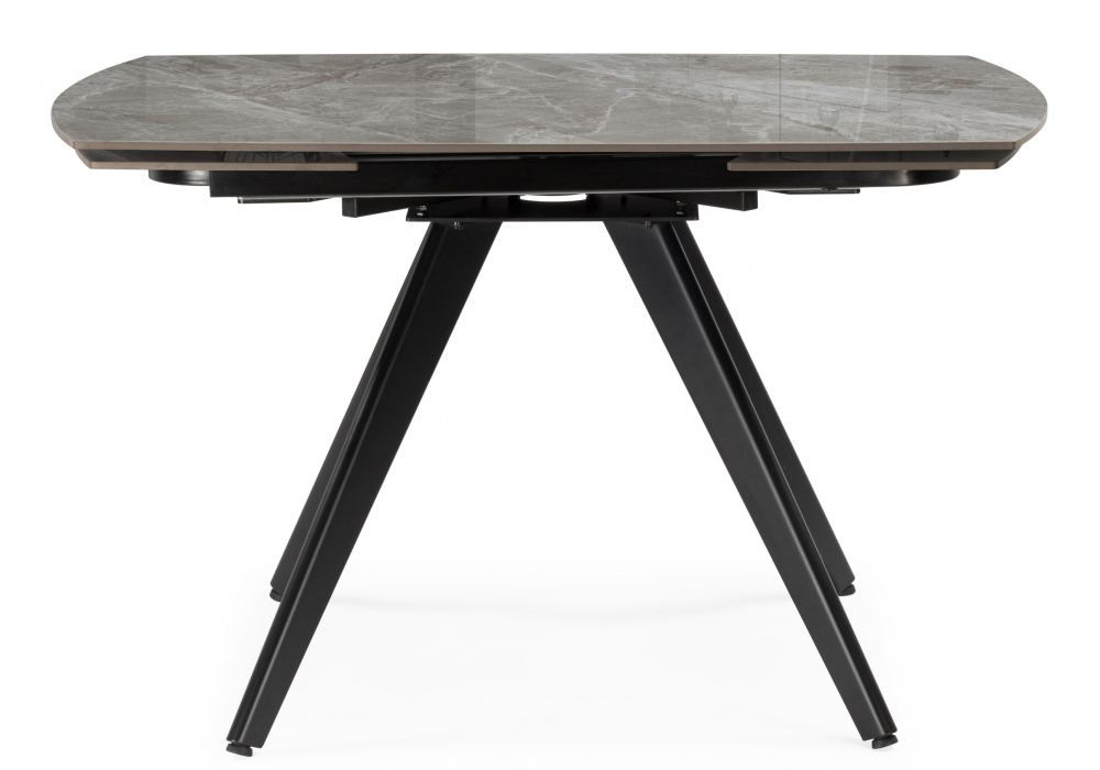 Керамический стол Woodville Silvi 120(180)x80 серый, черный