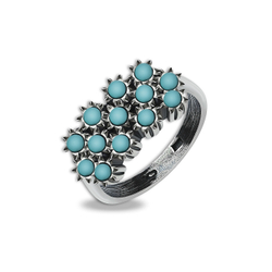 "Черемуха" кольцо в серебряном покрытии из коллекции "Бирюзовый сад" от Jenavi