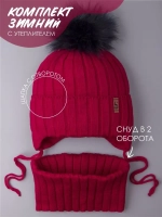 Шапка зимняя для мальчика на завязках и снуд