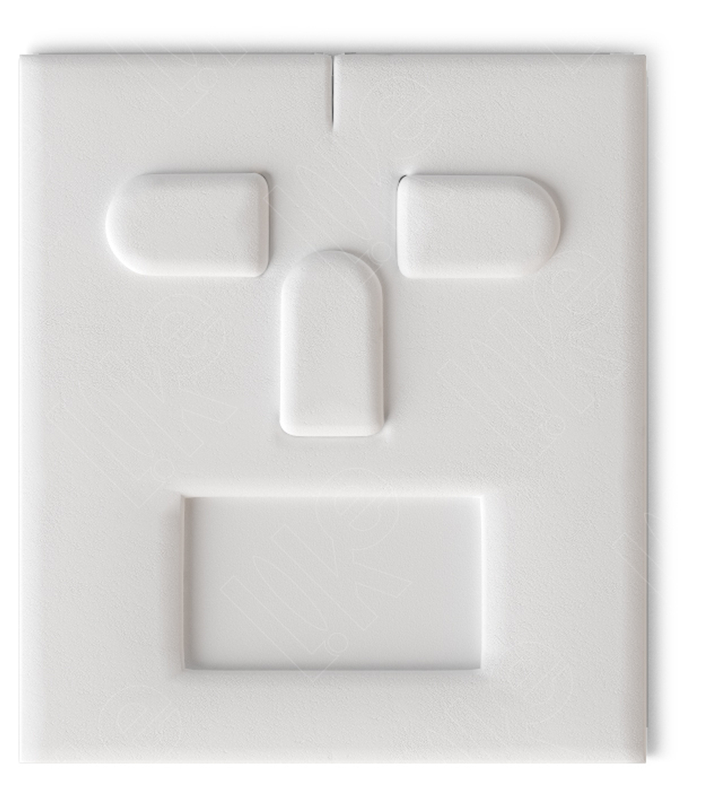 Вкладыш 03/наклонный/для гарнитура/3 язычка/окошко для бирки/прорезь для нитки