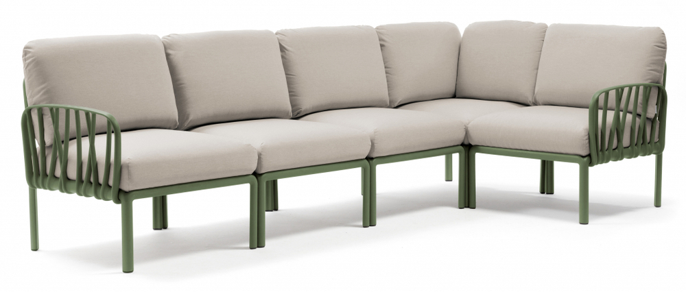 Диван пластиковый с подушками Nardi Komodo 5, агава, панама