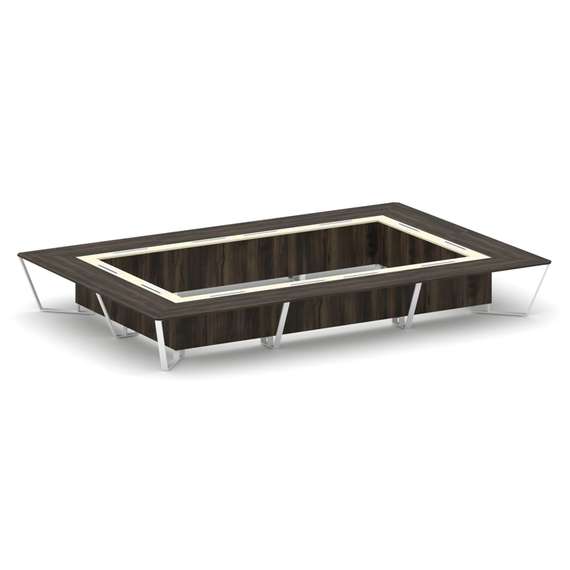 Steel Meet Стол переговорный прямоугольный KMK-PR.B.SP-26K2 Дуб Мали/Ваниль Глянец/Металл Белый 6000