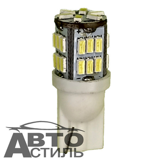 Светодиод 12V T10 30SMD 3014 WHITE пластик (без цок)