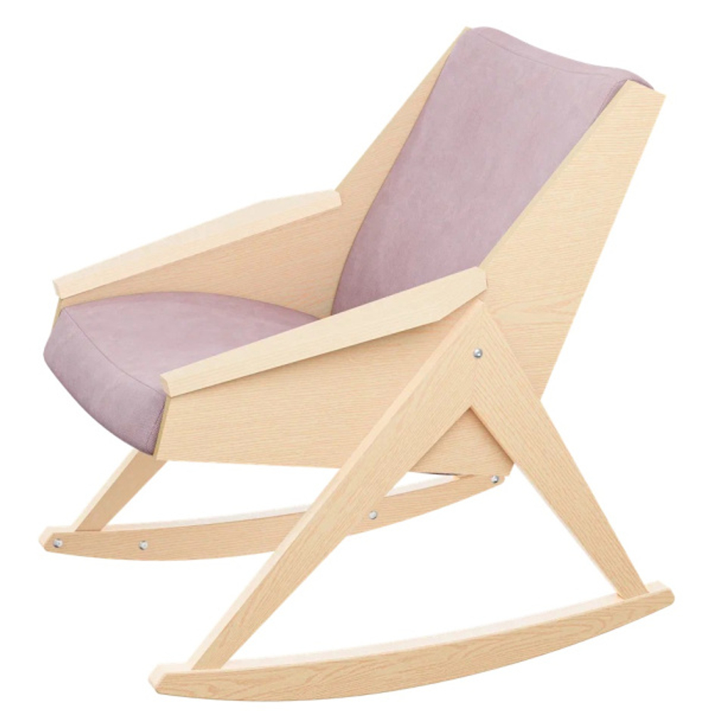 Кресло -качалка АМБЕР Д арт.GS-16737 1 уп. (каркас дуб, сиденье Verona Rose розовое).