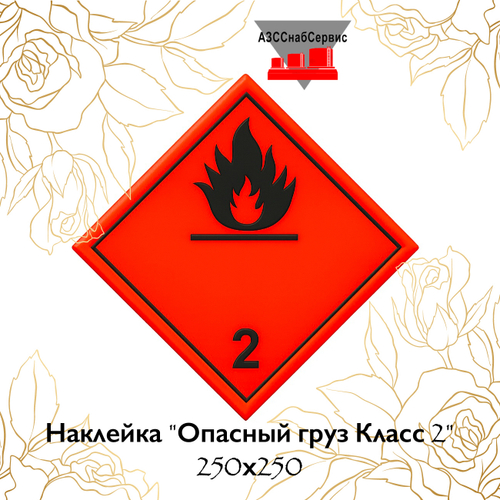 Наклейка "Опасный груз Класс 2" 250х250