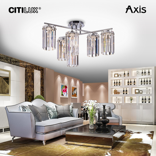 Citilux AXIS CL313261 Люстра хрустальная потолочная Хром