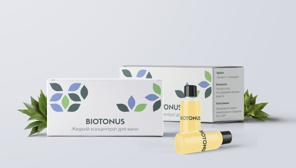 Набор Жидкий концентрат для ванн BIOTONUS с гиалуроновой кислотой и коллагеном 300 мл (10 флаконов по 30 мл в коробке)