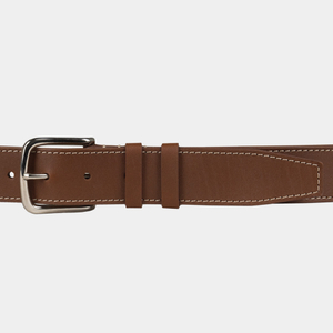 Женский ремень 35мм из кожи теленка, коричневого цвета